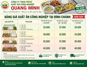 Bảng giá suất ăn công nghiệp tại Bình Chánh năm 2026